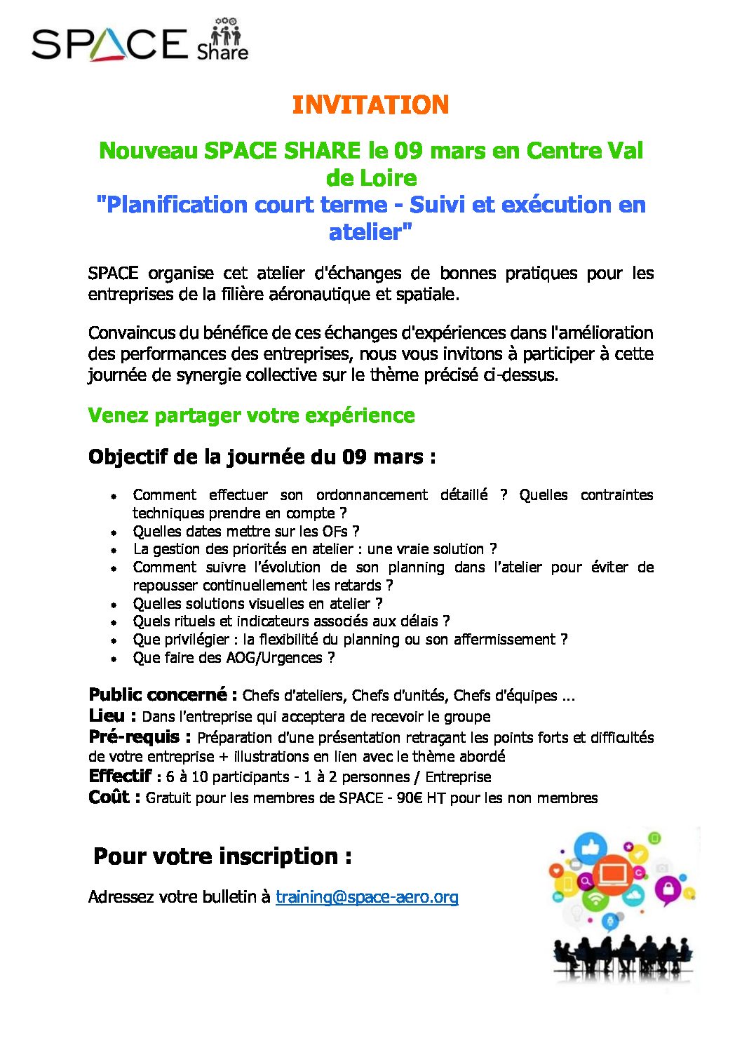 SPACE SHARE : Inscrivez-vous !